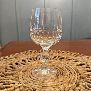 Belfast Bohemia Crystal Crystalex Wine Glass‎ Crosshatch Cut 5 3/4"